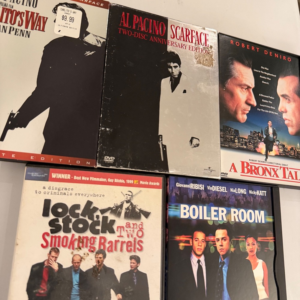 Crime DVD Lot of 4 Scarface Carlitos Way Bronx Tale Mafia Gangster